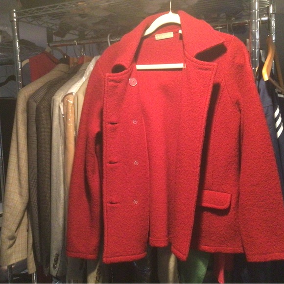 KATE HILL, Women’s Size L, 100% Red Wool Jacket - Picture 2 of 5